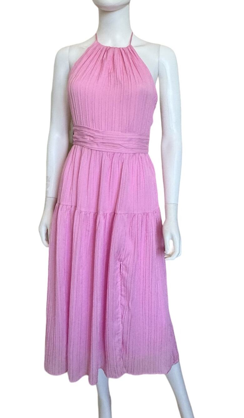 New ~ ASTR THE LABEL ~ REVOLVE Halter Pleated Midi Dress Size XS ANTHROPOLOGIE